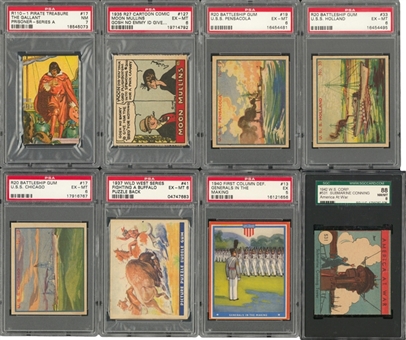 1930s-1940s "R"-Gum Cards Non-Sports PSA-Graded Collection (17 Different)